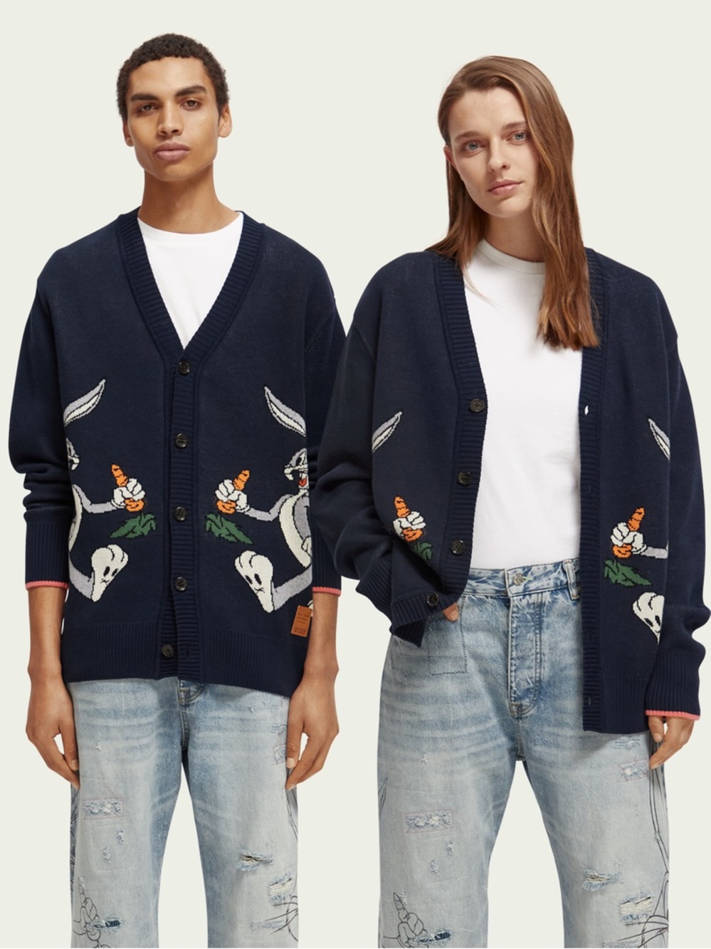 Looney Tunes x Scotch & Soda - Embroidered Cardigan